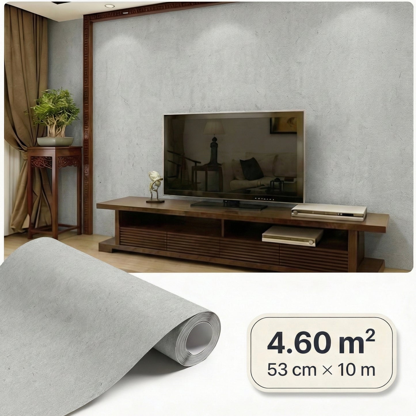 Tapiz Para Pared Efecto Yeso Industrial Gris (95259-2)