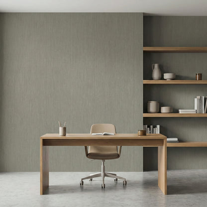 Tapiz Para Pared Textura Lino Gris Verdoso (78155-6)
