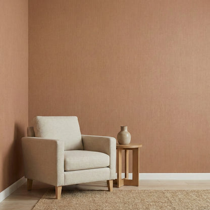 Tapiz Para Pared Textura Lino Marrón Anaranjado (78155-5)
