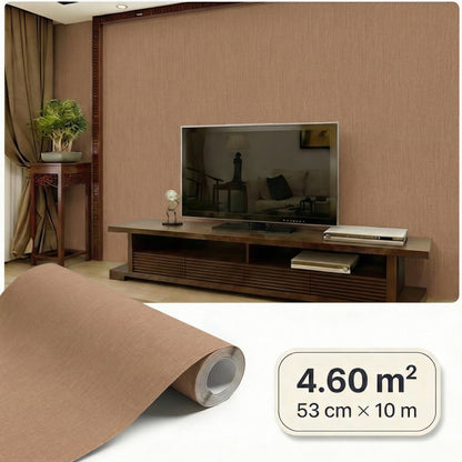 Tapiz Para Pared Textura Lino Marrón Anaranjado (78155-5)