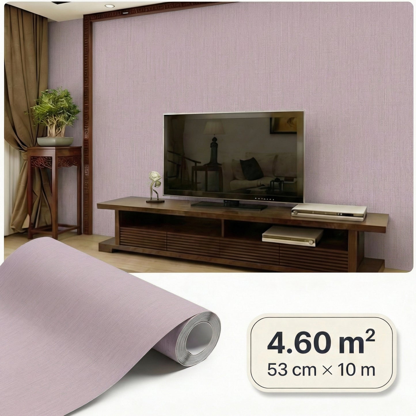 Tapiz Para Pared Textura Lino Púrpura Intenso (78155-1)