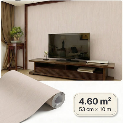 Tapiz Para Pared Textura Lino Beige Crema (78154-7)