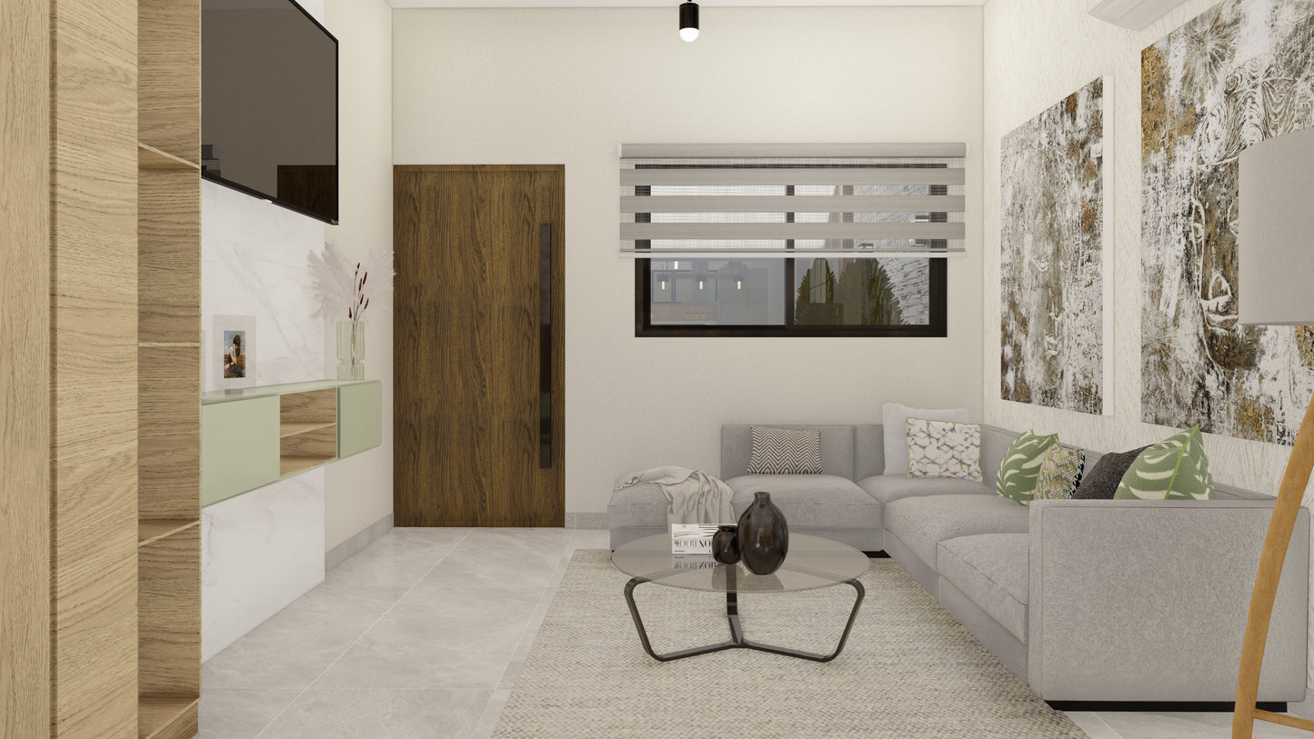 PROYECTO ARQUITECTÓNICO CASA HABITACIÓN - PROTOTIPO 2 de 7.55M x 20.00M