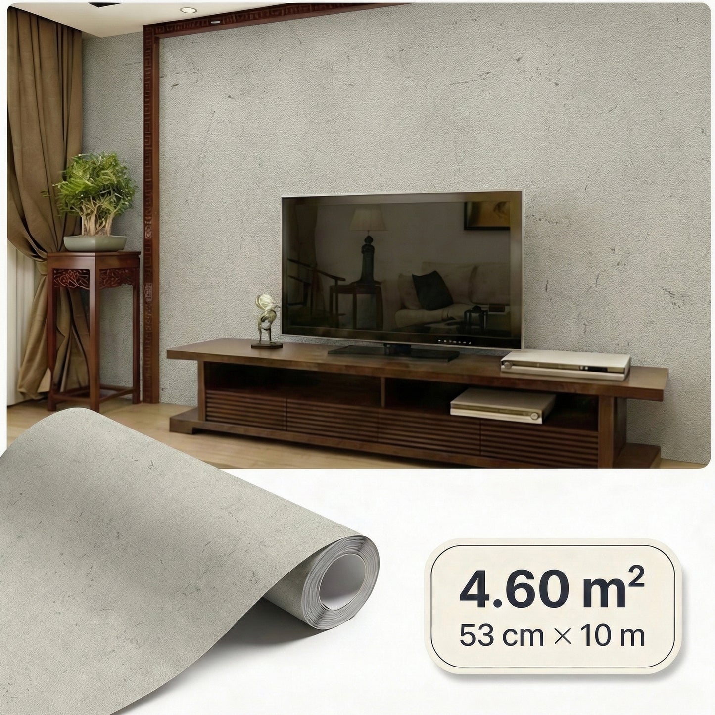 Tapiz Para Pared Efecto Yeso Industrial Beige (95259-1)