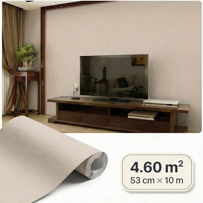 Tapiz Para Pared Textura Lino Beige Natural (78154-3)