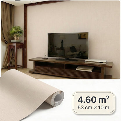 Tapiz Para Pared Textura Lino Beige Claro (78154-2)