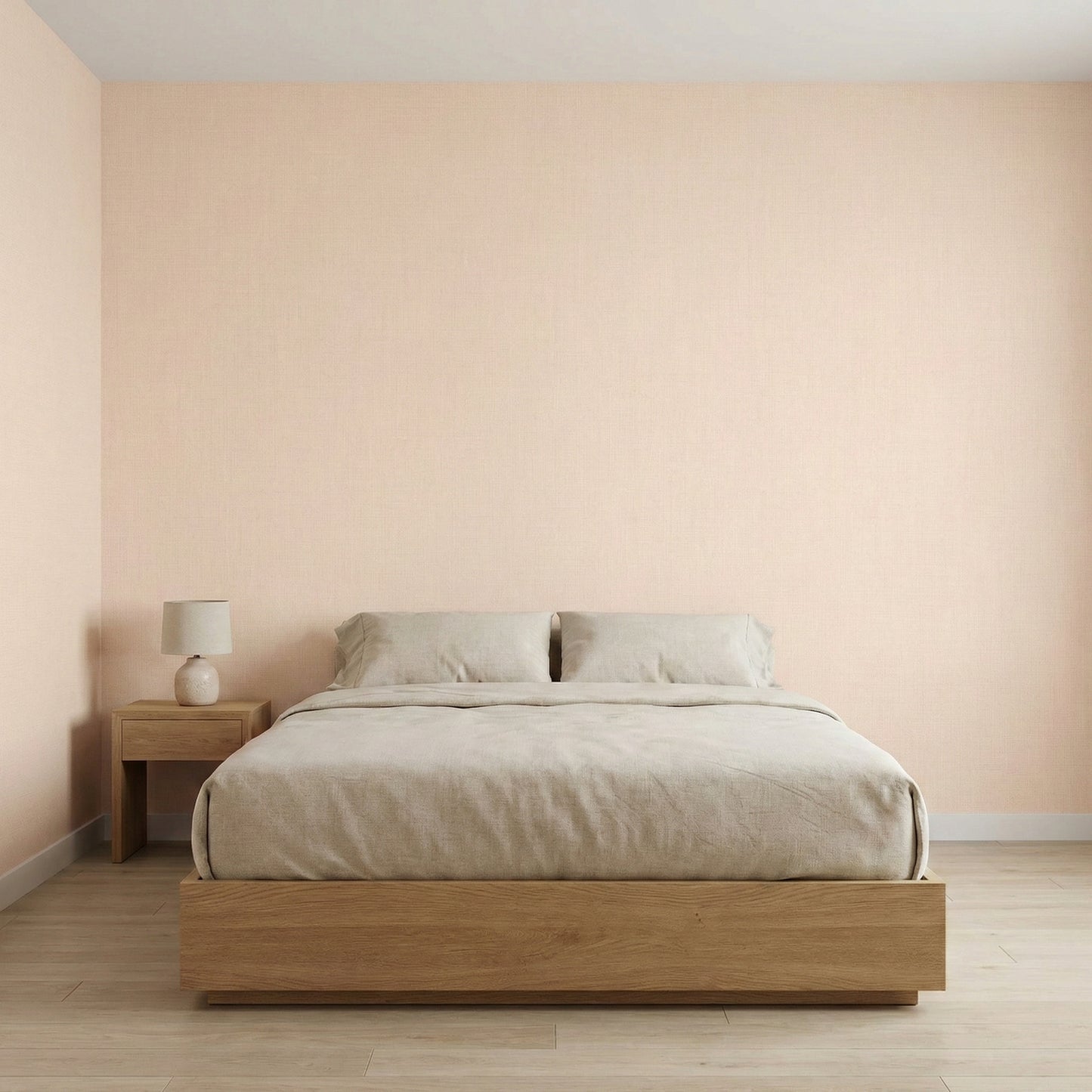 Tapiz Para Pared Textura Lino Crema Anaranjado (78154-1)