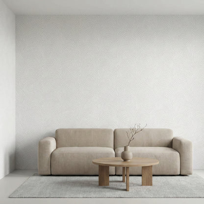 Tapiz Para Pared Diseño Ondas Crema Blanco (78153-4)