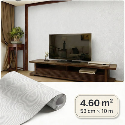 Tapiz Para Pared Diseño Ondas Crema Blanco (78153-4)