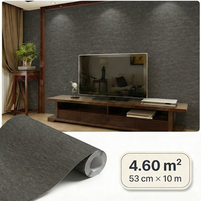Tapiz Para Pared Efecto Estuco Negro Grisáceo (78152-4)