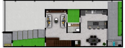 PROYECTO ARQUITECTÓNICO Y DISEÑO DE INTERIOR CASA HABITACIÓN - PROTOTIPO 6 de 8.00M x 20.00M