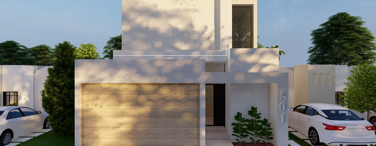 PROYECTO ARQUITECTÓNICO Y DISEÑO DE INTERIOR CASA HABITACIÓN - PROTOTIPO 5 de 8.00M x 20.00M