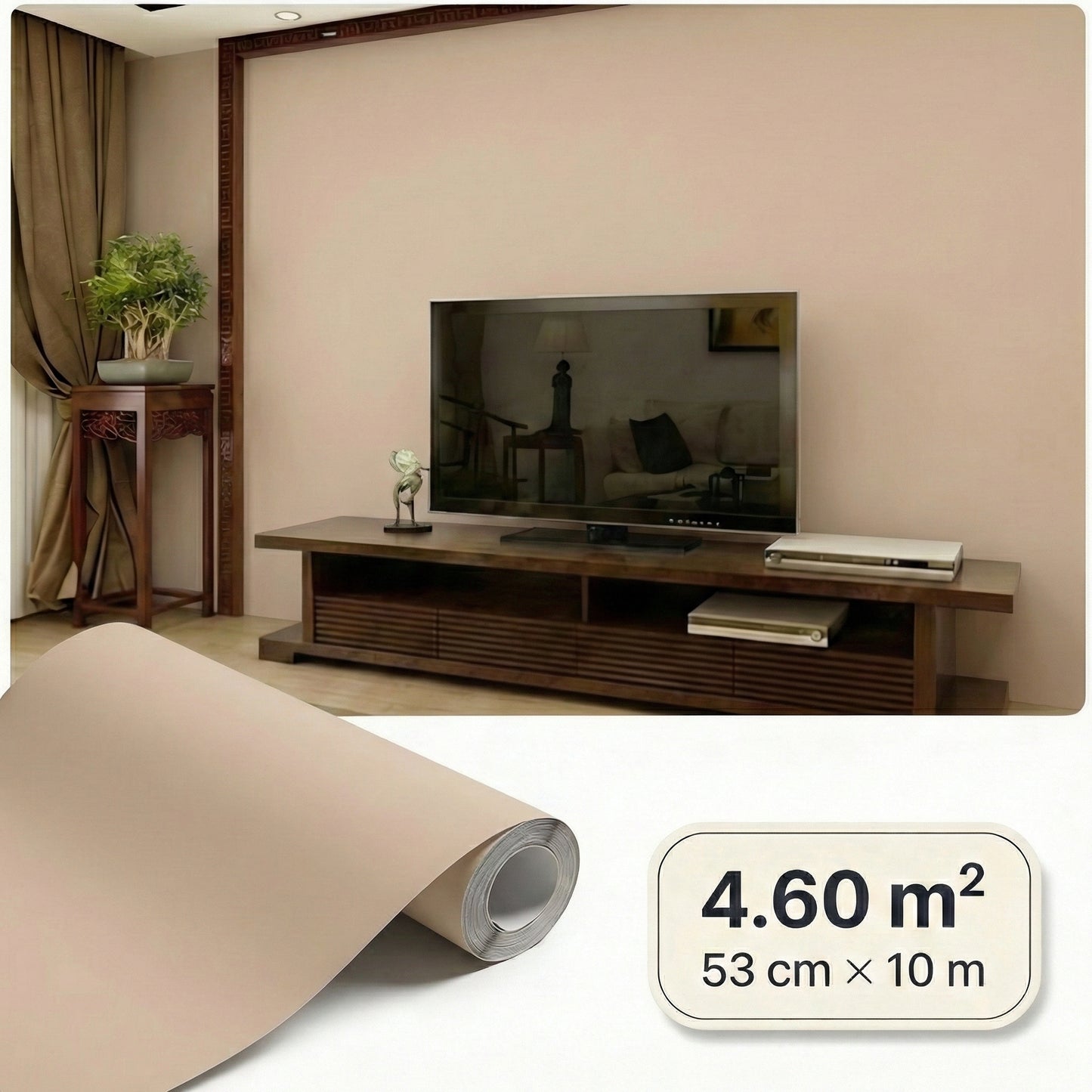 Tapiz Para Pared Liso Soft Beige Rosado (78664-1)