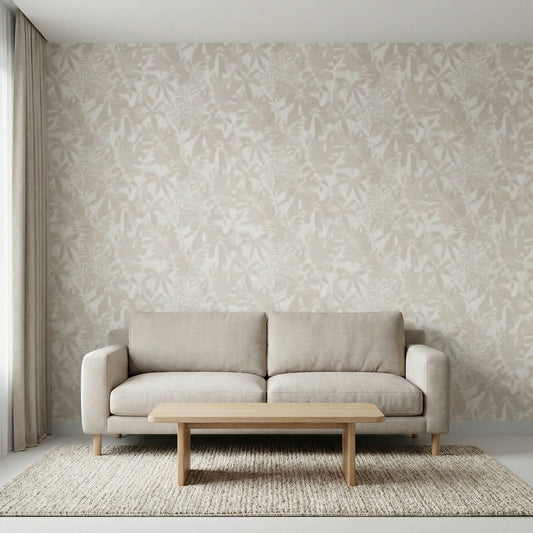 Tapiz Para Pared Diseño Sombras Botánicas Gris Blanco (78151-4)