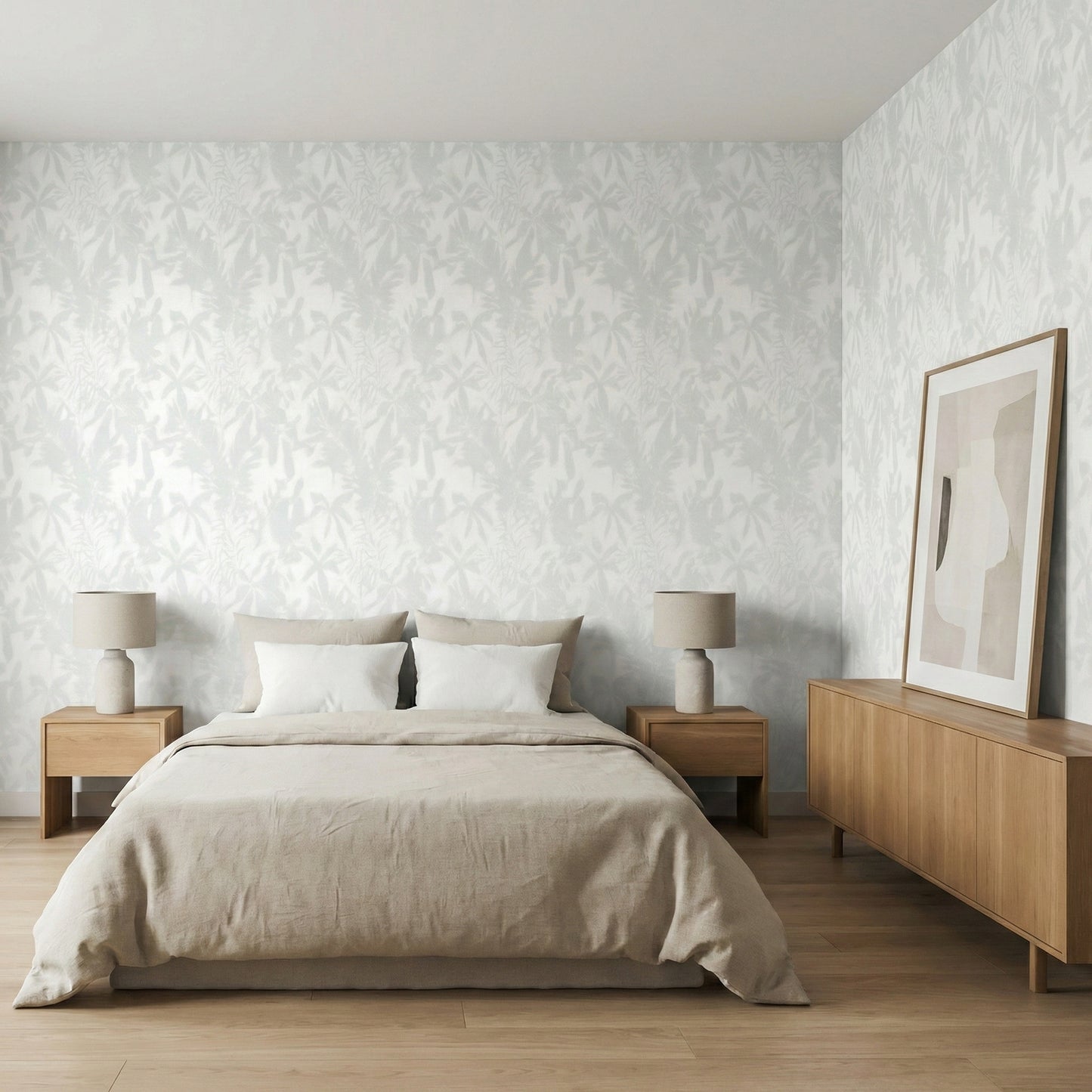 Tapiz Para Pared Diseño Sombras Botánicas Gris Suave (78151-3)