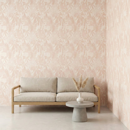 Tapiz Para Pared Diseño Sombras Botánicas Naranja Rosa (78151-1)