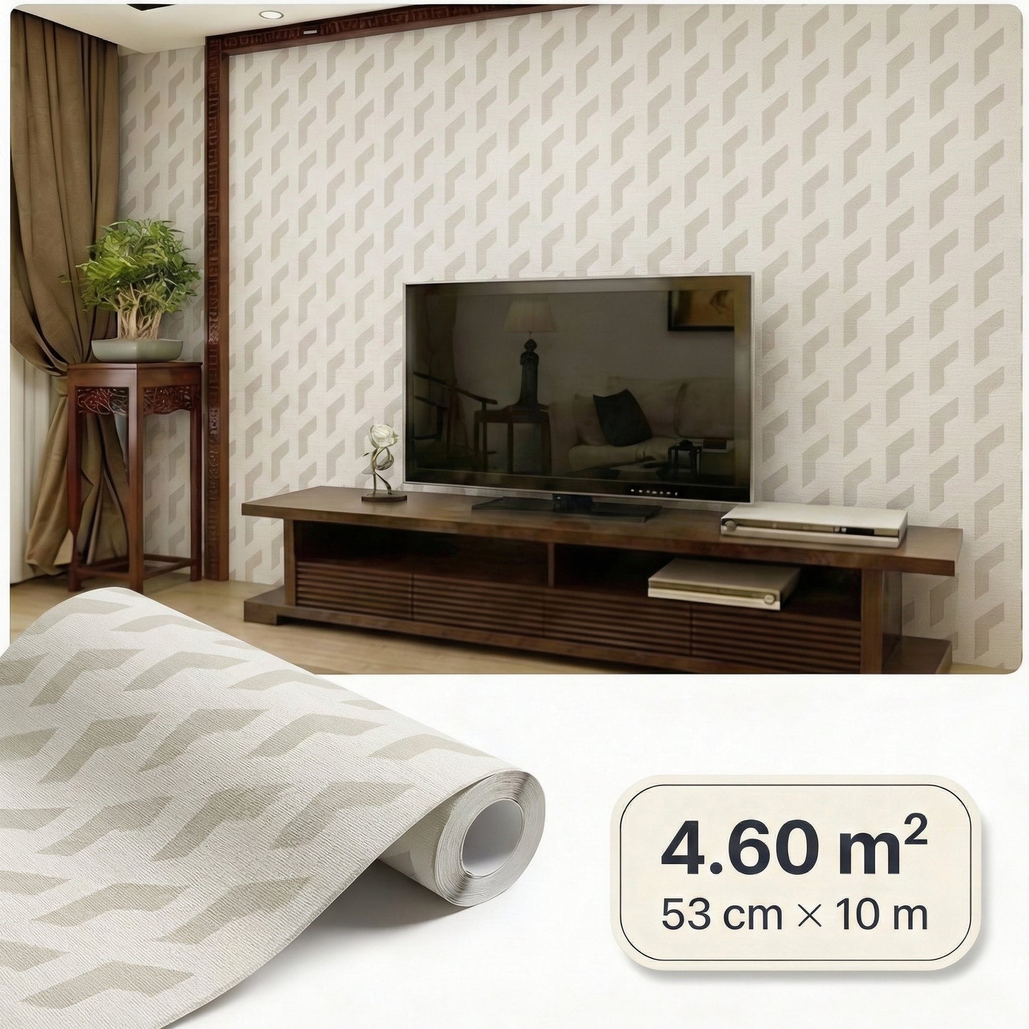 Tapiz Para Pared Diseño Geométrico 3D Gris Blanco (78150-4)