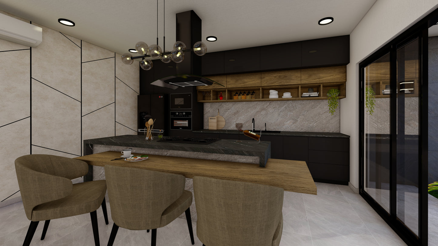 PROYECTO ARQUITECTÓNICO Y DISEÑO DE INTERIOR CASA HABITACIÓN - PROTOTIPO 7 de 10.00M X 20.00M