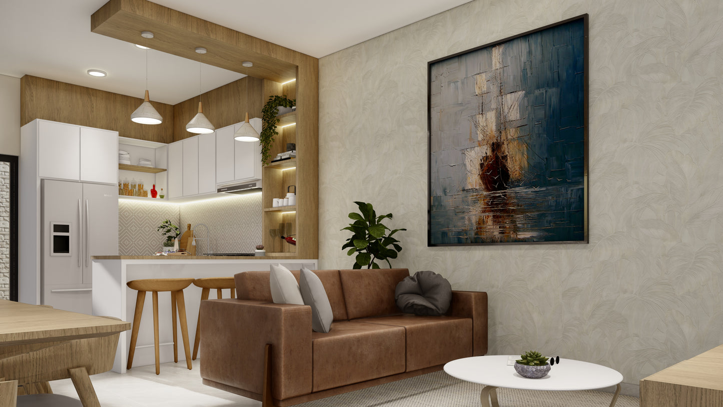 PROYECTO ARQUITECTÓNICO Y DISEÑO DE INTERIOR CASA HABITACIÓN - PROTOTIPO 1 de 7.00M x 18.00M