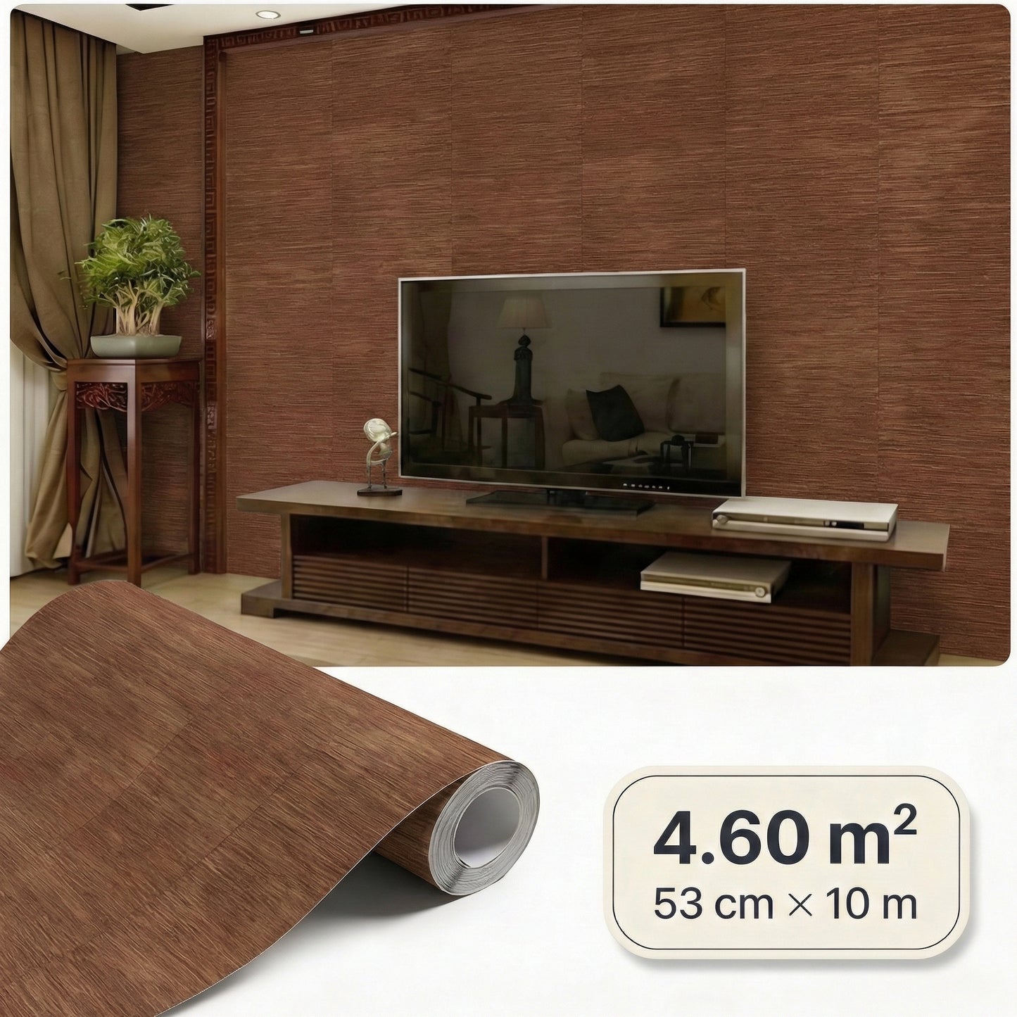 Tapiz Para Pared Efecto Bambú Beige Rojo (78129-5)