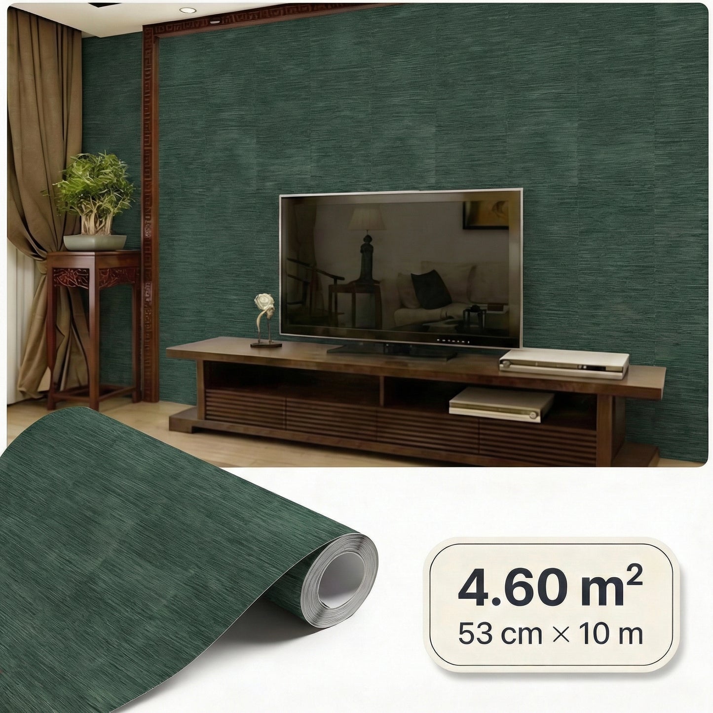 Tapiz Para Pared Efecto Bambú Verde Natural (78129-4)