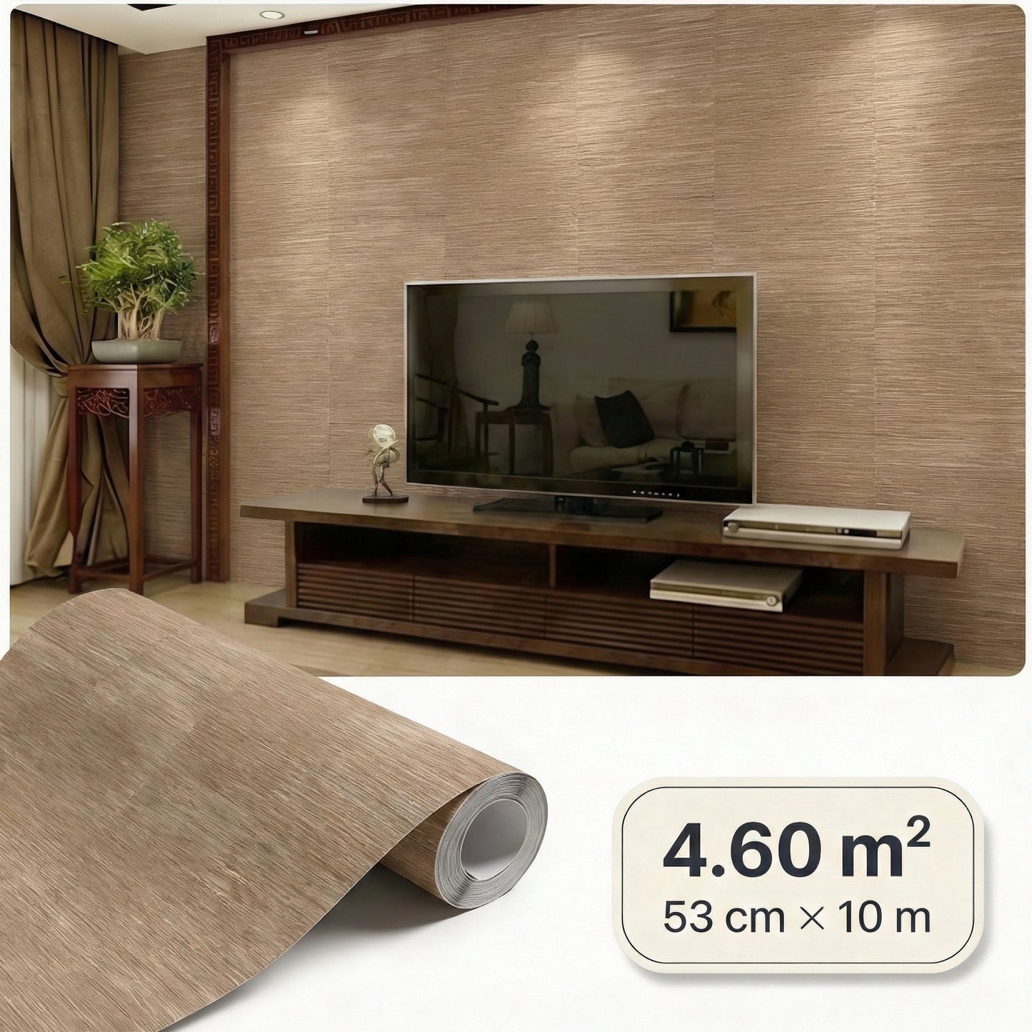 Tapiz Para Pared Efecto Bambú Beige Marrón (78129-3)