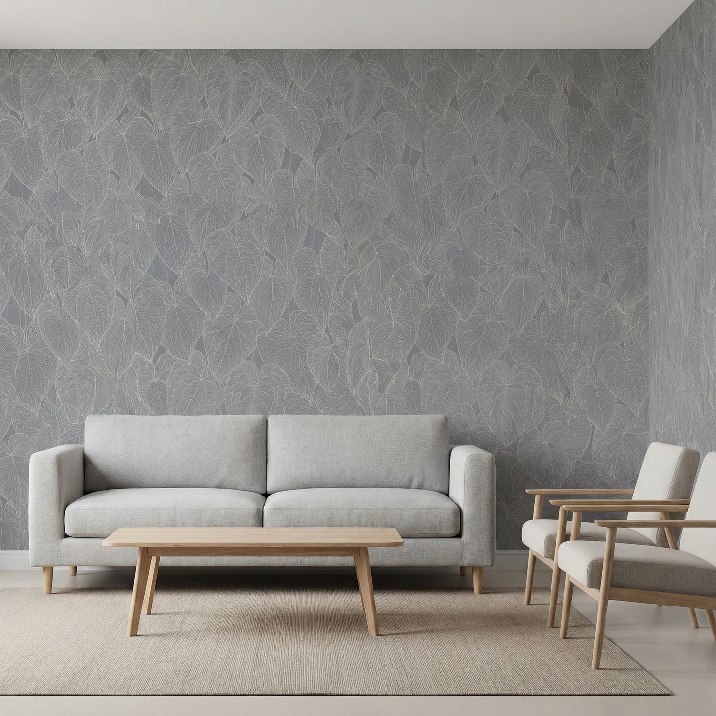 Tapiz Para Pared Diseño Hojas Beige Gris (78128-3)