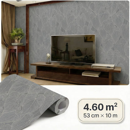 Tapiz Para Pared Diseño Hojas Beige Gris (78128-3)