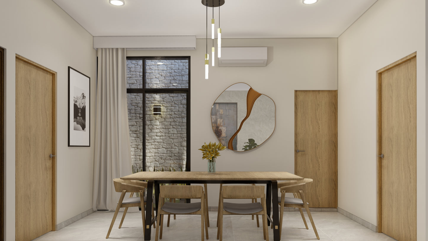 PROYECTO ARQUITECTÓNICO Y DISEÑO DE INTERIOR CASA HABITACIÓN - PROTOTIPO 1 de 7.00M x 18.00M