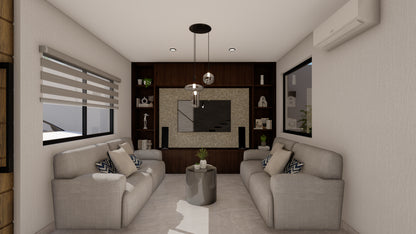 PROYECTO ARQUITECTÓNICO Y DISEÑO DE INTERIOR CASA HABITACIÓN - PROTOTIPO 6 de 8.00M x 20.00M