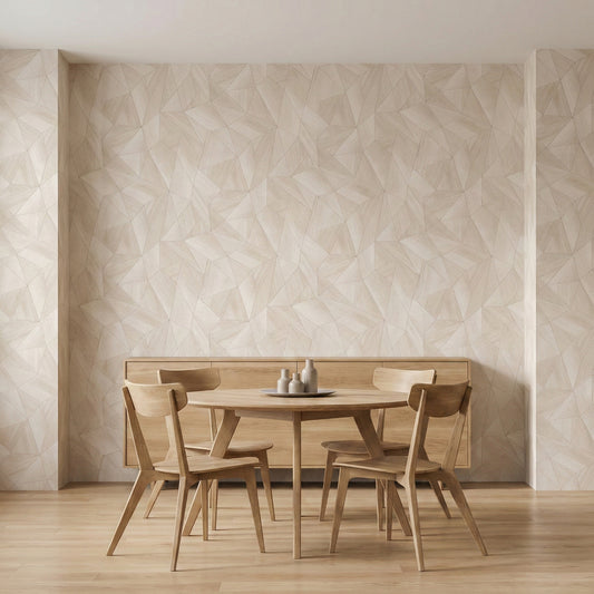Tapiz Para Pared Diseño Geométrico Beige Metálico (36133-7)