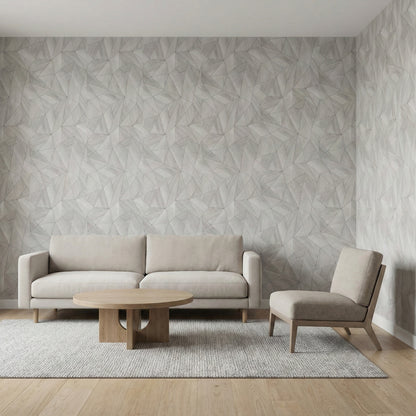 Tapiz Para Pared Diseño Geométrico Gris Plata (36133-6)
