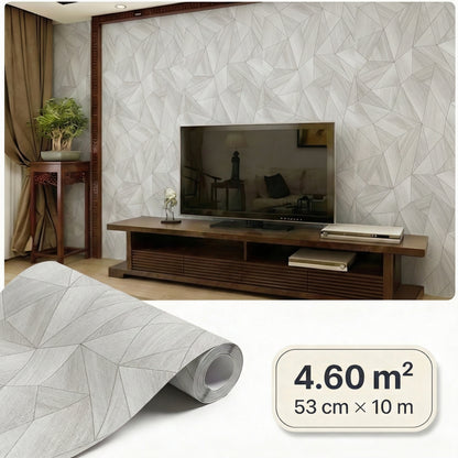 Tapiz Para Pared Diseño Geométrico Gris Plata (36133-6)