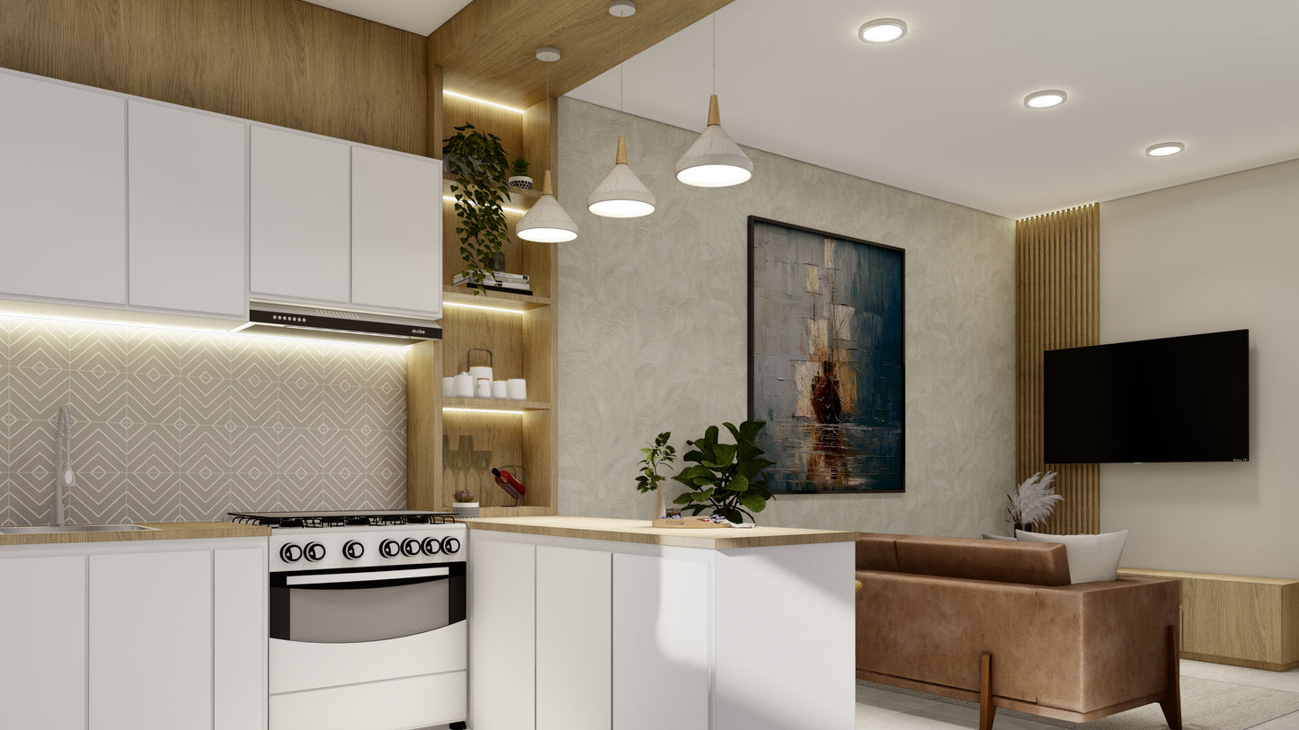 PROYECTO ARQUITECTÓNICO Y DISEÑO DE INTERIOR CASA HABITACIÓN - PROTOTIPO 1 de 7.00M x 18.00M