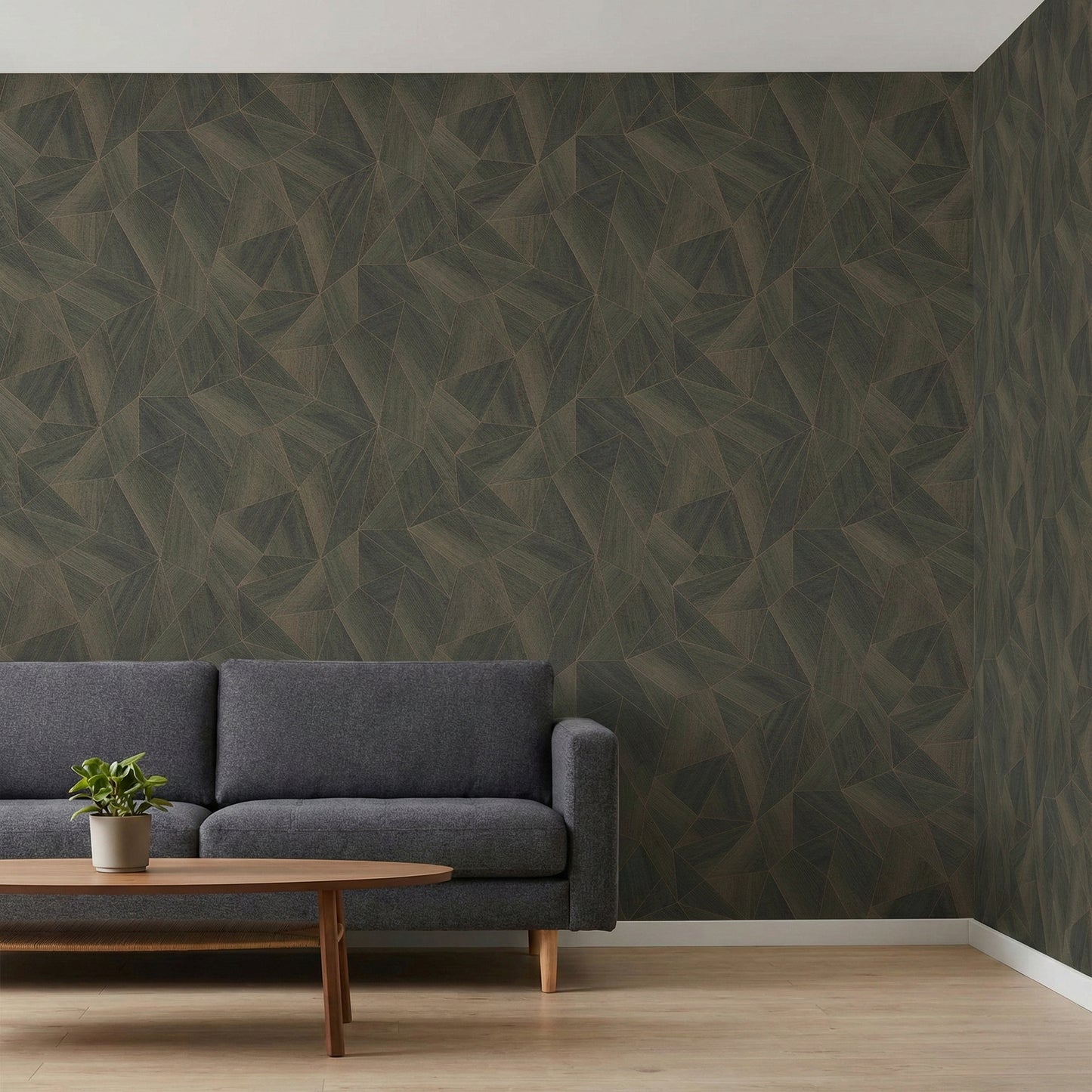 Tapiz Para Pared Diseño Geométrico Verde Beige (36133-4)
