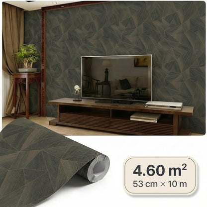 Tapiz Para Pared Diseño Geométrico Verde Beige (36133-4)