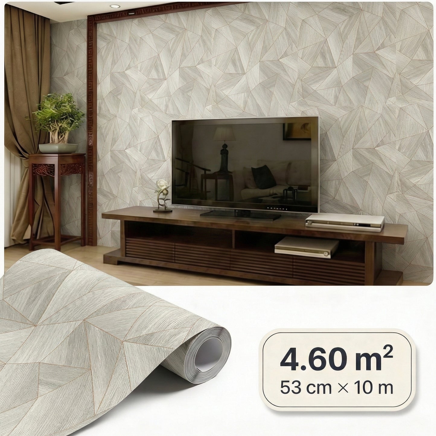 Tapiz Para Pared Diseño Geométrico Cobre Beige (36133-2)