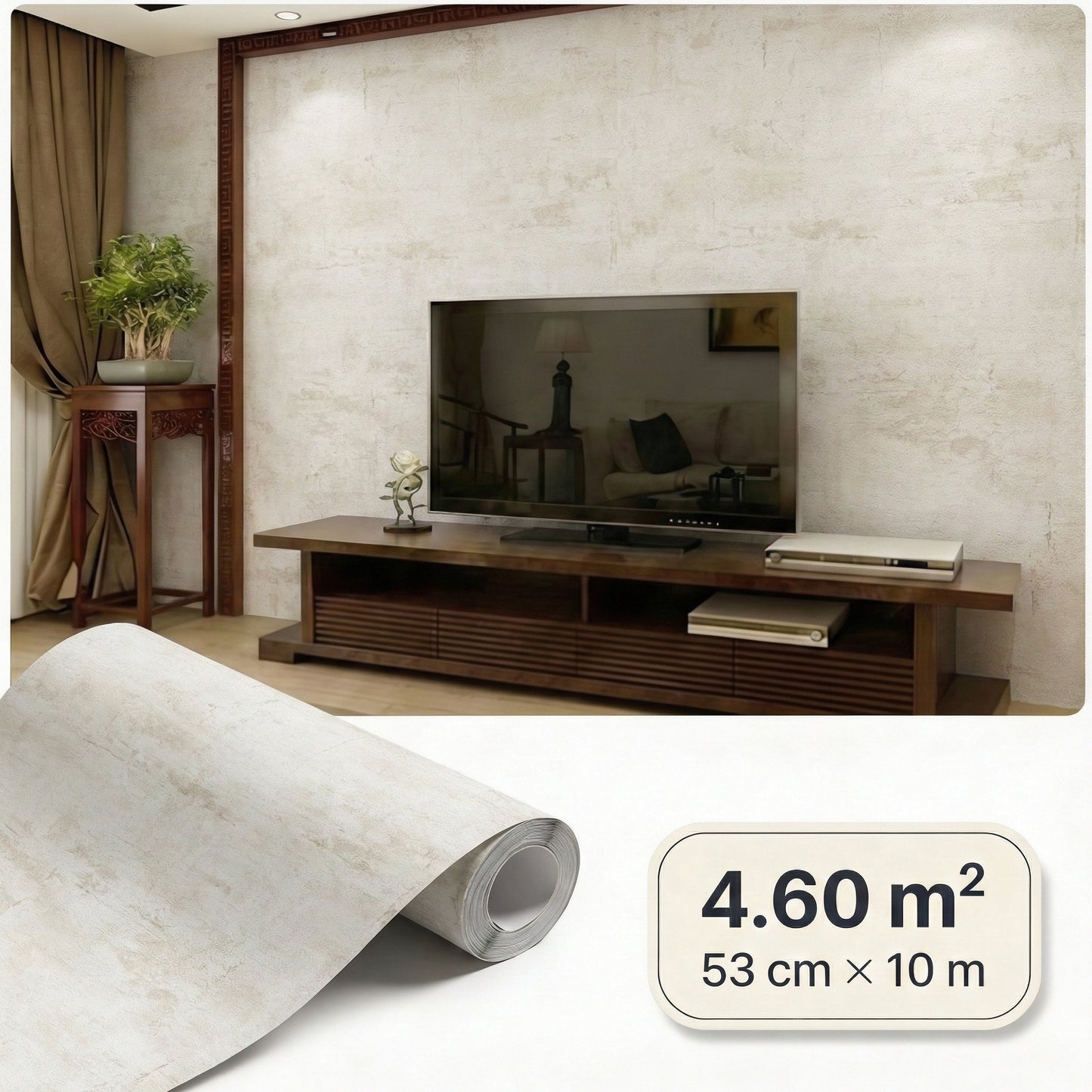 Tapiz Para Pared Efecto Hormigón Beige Taupe (30668-5)