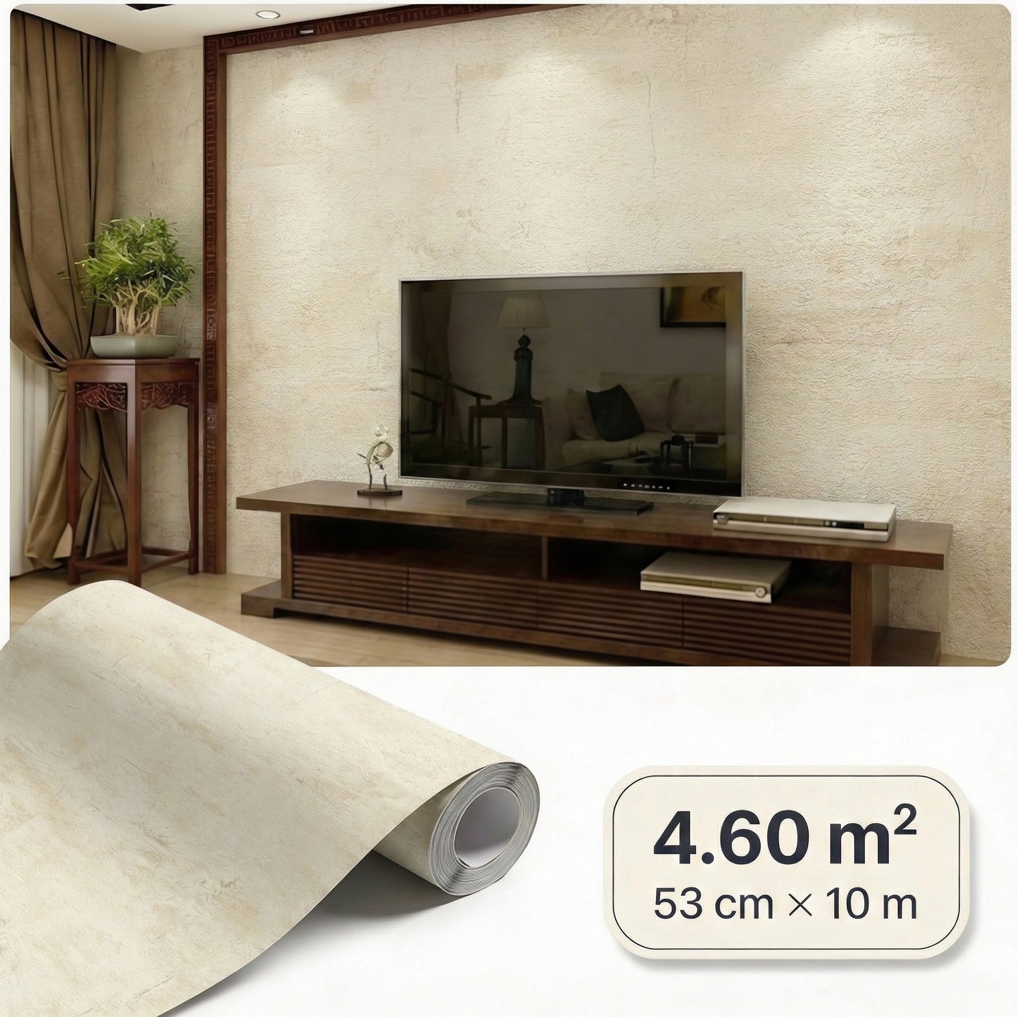 Tapiz Para Pared Efecto Hormigón Beige Marrón (30668-1)