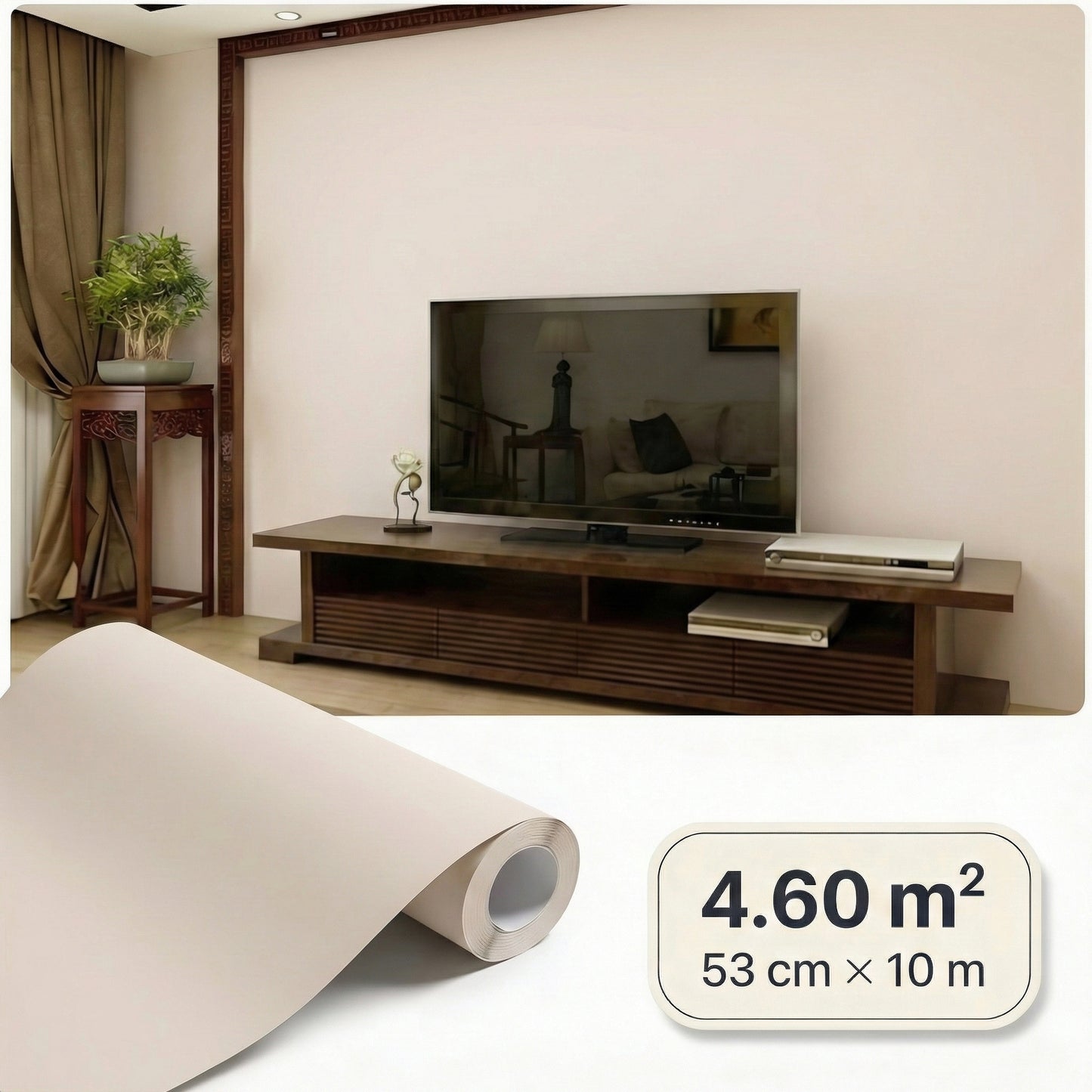 Tapiz Para Pared Liso Soft Beige Claro (78660-1)