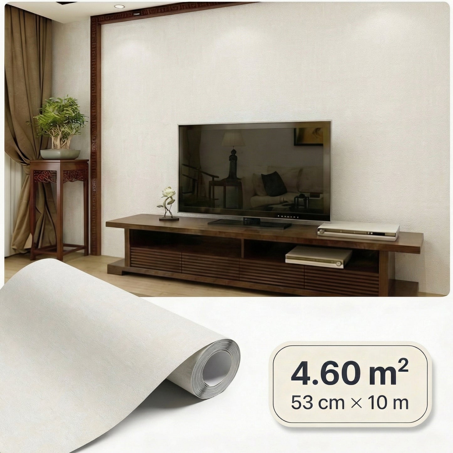Tapiz Para Pared Blanco Roto Textura Yeso [SKU 395038]