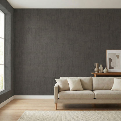 Tapiz Gris Antracita Oscuro Textura Lino [SKU 395031]