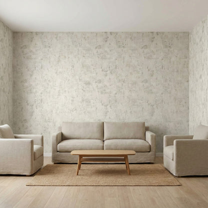Tapiz Para Pared Efecto Hormigón Marfil y Plata [SKU 395160]