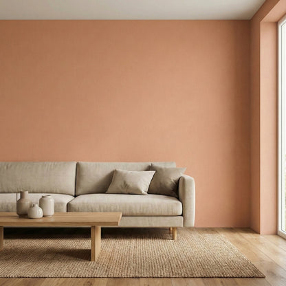 Tapiz Para Pared Beige Salmón Efecto Lino [SKU 390395]