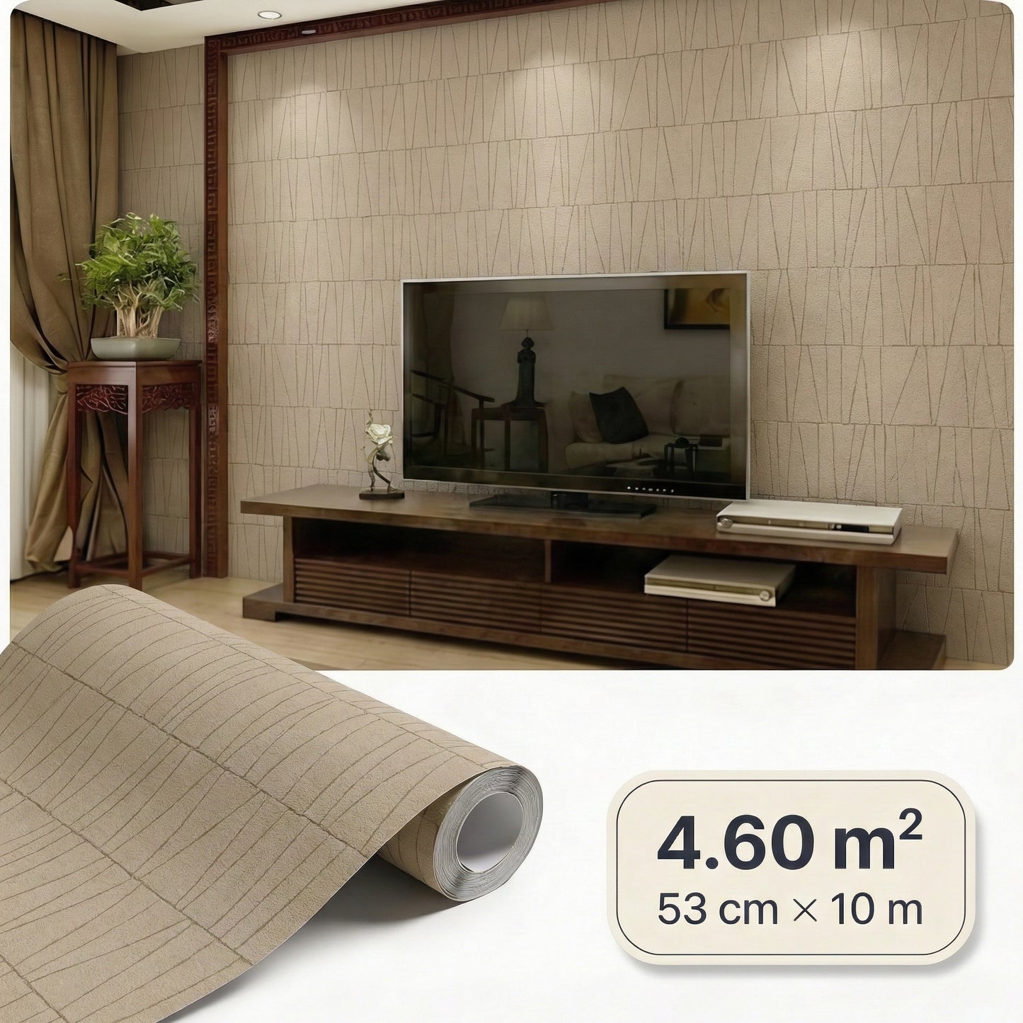 Tapiz Para Pared Rombos Geométricos Beige Suave [SKU 395065]