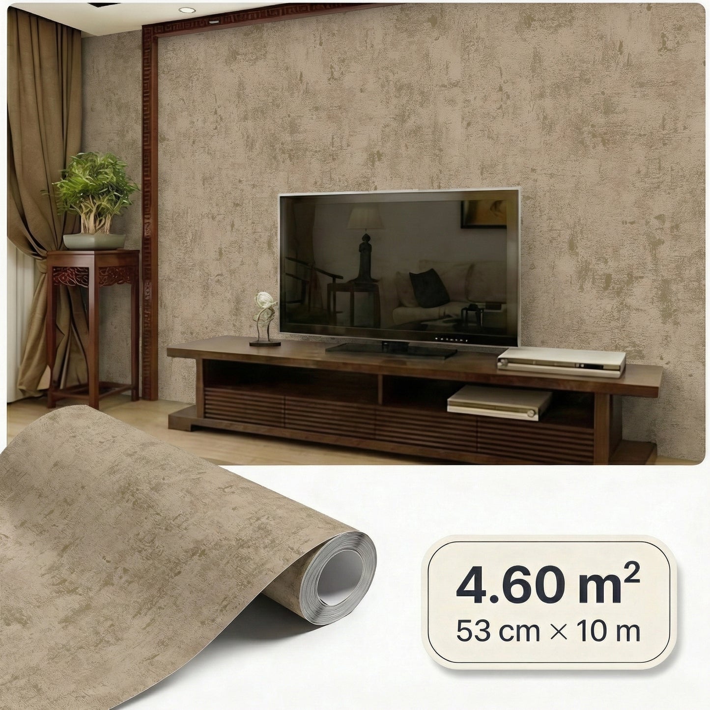 Tapiz Para Pared Terracota Efecto Hormigón y Rosegold [SKU 395146]