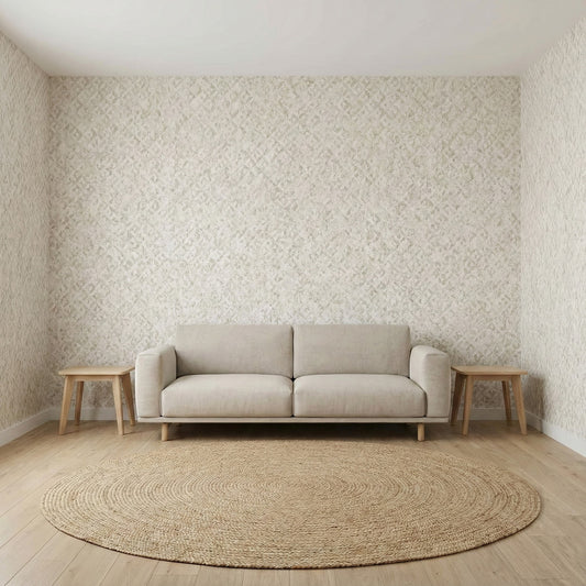 Tapiz Para Pared Rombos Crema y Plata [SKU 395052]