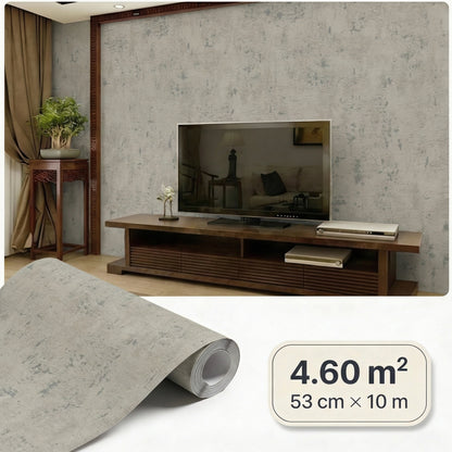 Tapiz Para Pared Taupe Efecto Hormigón y Plata [SKU 395153]
