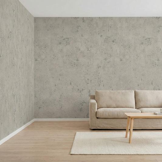 Tapiz Para Pared Taupe Efecto Hormigón y Plata [SKU 395153]
