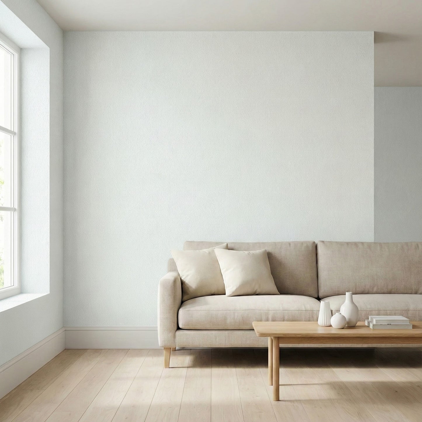 Tapiz Para Pared Blanco Hueso Textura Fina [SKU 390398]